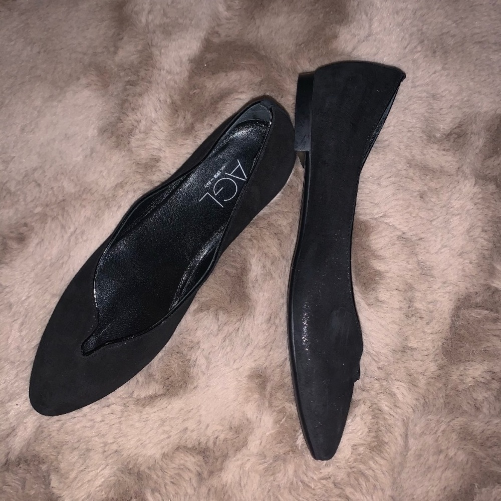 AGL Notch Ballet Flat In Black Texture - Picture 5 of 8